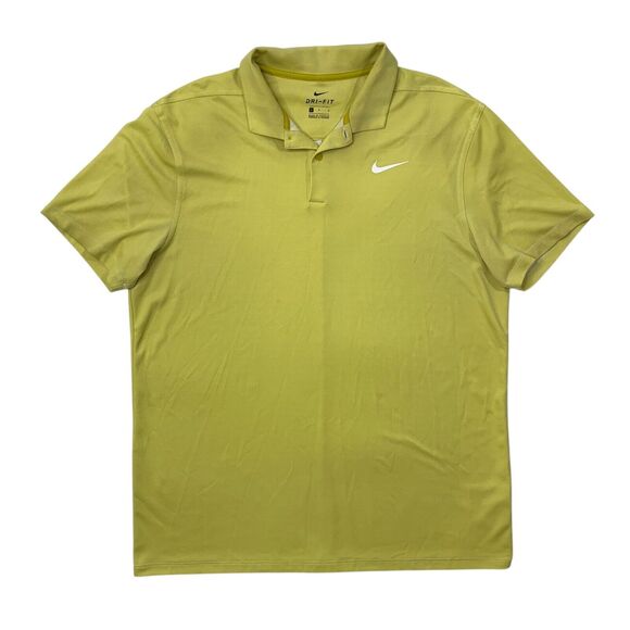 Nike Shirt Mens L Large Wasabi Yellow Dri Fit Victory Golf Polo Collared - Picture 1 of 15